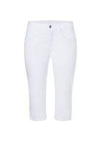 MAC, Damen, Caprihose &raquo;Capri-Summer-Clean&laquo; Sommerhose Kniebedeckend mit kleinem Schlitz am Saum, white, L&auml;nge 19, 44 -L&auml;nge 19, white, Capri-Summer-
