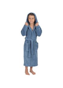 WEWO-Fashion Wewo fashion , Kinderbademantel »8521« mit Gürtel, 1 Stk. tlg., Soft Touch , jeansblau , Obermaterial: 40% Polyester, 30% Baumwolle, 30% Viskose ,...