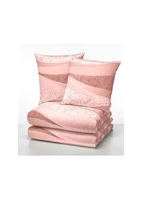 Biberna , Bettwäsche 4 Stk. tlg. , rosé , 100% Baumwolle , B/L: 135 cm x 200 cm