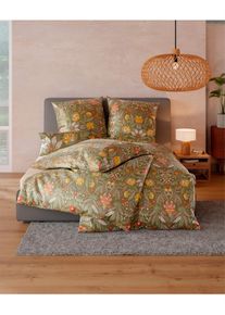 wäschepur wäschepur , Bettwäsche 2 Stk. tlg. , oliv , 100% Baumwolle , B/L: 135 cm x 200 cm