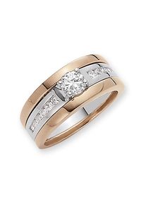 Firetti, Damen, Ring-Set &raquo;Multipack Schmuck Geschenk Silber 925 Fingerringe&laquo; mit Zirkonia (synth.), silberfarben-ros&eacute;goldfarben-kristallwei&szlig;, 