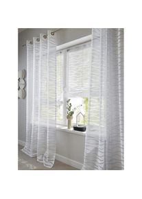 HEINE HOME , Gardine Ösen 1 Stk. tlg. , weiß , 65% Baumwolle, 35% Polyester , 145 cm