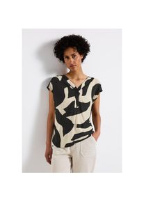 Street One, Damen, Kurzarmbluse mit grafischem Muster, whale tail grey, 38, whale tail grey, Leichte Bluse von Street One