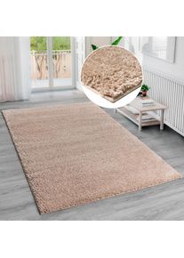 Bruno Banani , Hochflor-Teppich »Shaggy Soft« rechteckig 30 mm Höhe gewebt, Uni Farben, besonders weich und kuschelig, Kundenliebling , beige ,...