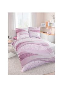 Biberna , Bettwäsche 2 Stk. tlg. , rosé , 100% Baumwolle , B/L: 135 cm x 200 cm