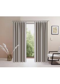 my home , Vorhang »Raja« Schlaufen 2 Stk. tlg. 2er-Set, Bestseller, einfarbig, modern, pflegeleichte Mikrofaser , taupe , Obermaterial: 100%...