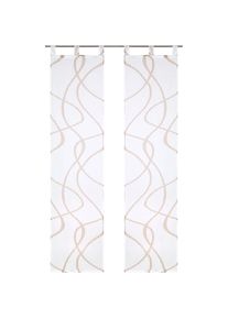 my home , Schiebegardine »Bene« Schlaufen 2 Stk. tlg. Inkl. Beschwerungsstange, transparent, glatt, gemustert , taupe , Obermaterial: 100%...