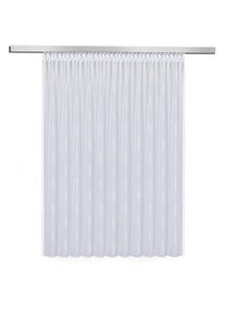 GERSTER , Gardine »Vera« Smokband 1 Stk. tlg. Voile Grundware mit Scherli Effekt , weiß , Obermaterial: 100% Polyester , 245 cm
