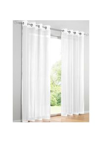 HEINE HOME , Gardine Ösen 1 Stk. tlg. , weiß , 100% Polyester , 145 cm