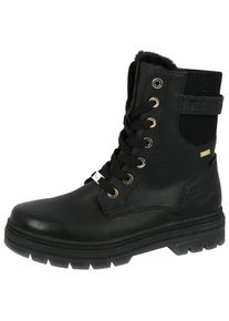 Tom Tailor, Damen, Schn&uuml;rboots Winterstiefel mit Logopr&auml;gung an der Ferse, schwarz, 41, schwarz, Schn&uuml;rboots mit Zierriemchen am Schaft