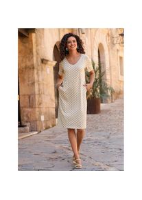 Inspirationen , Damen , Jerseykleid »Jersey-Kleid« Eingrifftaschen , sand-dunkeltaupe-bedruckt , Normalgrößen , 44 -Normalgrößen , 44 ,...