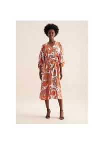 Seidensticker, Damen, Sommerkleid &raquo;Schwarze Rose&laquo; 3/4 V-Neck Paisley, orange, Normalgr&ouml;&szlig;en, M38 -Normalgr&ouml;&szlig;en, orange, &Auml;rmell&auml;nge: 3/4