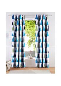 Lüttenhütt Lüttenhütt , Verdunkelungsvorhang »Dreieck« Ösen 1 Stk. tlg. einseitig mit Dreiecken bedruckte Kindergardine, blickdicht , blau , Obermaterial:...