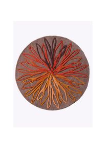 HEINE HOME , Teppich rechteckig 17 mm Höhe , taupe-rot , B : 90 cm 1 Stk.