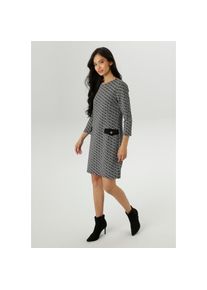 Aniston SELECTED, Damen, Etuikleid Faketaschen mit grafischer Jacquardmusterung - NEUE KOLLEKTION, schwarz-wei&szlig;, N-Gr, 36 -N-Gr, schwarz-wei&szlig;, Kleid 