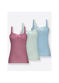 wäschepur wäschepur , Achselhemd 3 Stk. tlg. , beere + bleu + mint , 3 Stk. , 48 -3 Stk. , 48 , Feinripp