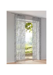 HEINE HOME , Schiebegardine Klettband 1 Stk. tlg. , grau , 75% Viskose, 25% Polyester , 145 cm