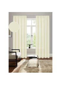 Bruno Banani , Vorhang »Lagan« Kräuselband 2 Stk. tlg. 2-er Set, gewebt, Microfaser, versch. Größen, einfarbig, Bestseller , champagner ,...