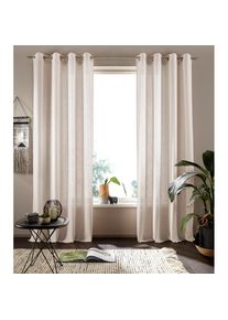 my home , Gardine »Nora« Ösen 1 Stk. tlg. Blickdicht, Leinenlook, Polyester , taupe , Obermaterial: 100% Polyester , 175 cm