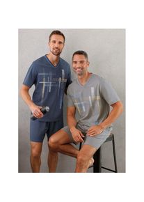 wäschepur wäschepur , Damen , Shorty , grau + marine , 48/50 , 48/50 , Single-Jersey