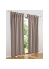 HEINE HOME , Vorhang Ösen 2 Stk. tlg. , taupe , 100% Polyester , 175 cm