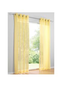 HEINE HOME , Gardine Ösen 1 Stk. tlg. , gelb , 100% Polyester , 145 cm