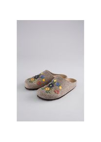 Aniston SHOES, Damen, Clog , Clog, Hausschuh, Homeslipper - NEUE KOLLEKTION, in Weite G (= weit), taupe bunt, 39, taupe bunt, Bequemer Hausschuh im 