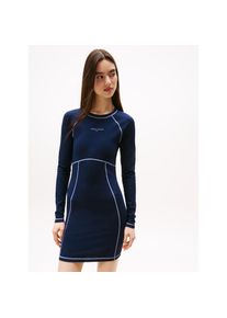 Tommy Jeans , Damen , Jerseykleid »TJW BODYCON LINEAR MINI DRESS« , Dark Night Navy , N-Gr , M (38) -N-Gr , M (38) , Jerseykleid von Tommy Jeans