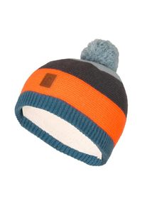 Trollkids, Herren, Strickm&uuml;tze &raquo;KIDS GRYLLEFJORD BOBBLE CAP&laquo;, stormy blue/flame orange/anthracite, stormy blue/flame orange/anthracite, Bommelm&uuml;tze 