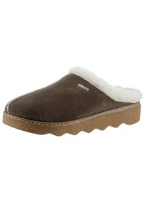 Rohde, Damen, Pantoffel &raquo;FOGGIA-D&laquo; Hausschuh, Clog mit herausnehmbarer Innensohle aus Lammwolle, dunkelbraun, 39, dunkelbraun, Mit Ziersteppung und 