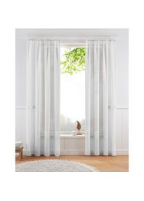 my home , Gardine »TENDER« Kräuselband 1 Stk. tlg. Leinen Optik mit Struktur, monochrom, Bestseller , weiß , Obermaterial: 100% Polyester , 175 cm