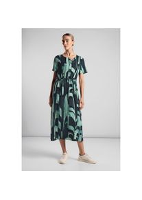 Street One , Midikleid Ohne Taschen mit Allover-Druck , hunter green , N-Gr , 46 -N-Gr , 46 , Sommerkleid mit Kurzarm von Street One