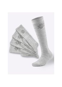 w&auml;schepur w&auml;schepur, Damen, Socken 4 Stk. tlg., hellgrau-meliert-steingrau, 3, hellgrau-meliert-steingrau, f&uuml;r Sie & Ihn