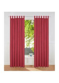 my home , Vorhang »Raja« Schlaufen 2 Stk. tlg. 2er-Set, Bestseller, einfarbig, modern, pflegeleichte Mikrofaser , rot , Obermaterial: 100%...