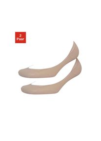 Vivance , Damen , Füßlinge Set, 2 Paar tlg. mit Ballenpolster , natur , 35-38 , 35-38 , Unsichtbarer, nahtloser Footie, extra weit ausgeschnitten