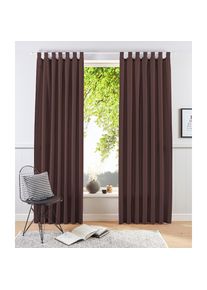 my home , Vorhang »Raja« Schlaufen 2 Stk. tlg. 2er-Set, Bestseller, einfarbig, modern, pflegeleichte Mikrofaser , braun , Obermaterial: 100%...