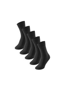 Schiesser, Damen, Socken &raquo;Bluebird&laquo; 5 Stk. tlg. druckfreier Bund, Fersen und Zehen handgekettelt, Cotton-Mix, 000-Schwarz, 39-42, 000-Schwarz, Herren-