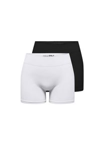 Only , Hotpants »ONLVICKY S-LESS MINI SHORTS 2-PACK« , Black Pack:BLACK + WHITE , N-Gr , L (XL) -N-Gr , L (XL) , 2-er Packung Hotpants von Only