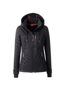 LPO, Damen, Softshelljacke &raquo;Softshelljacke Sarina&laquo; mit Allover‐Pr&auml;gung, black, 40/42 (M), black, Wasserabweisende und winddichte Softshell &ndash; 