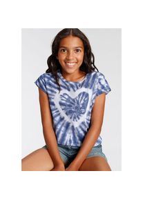 Kidsworld, Damen, T-Shirt &raquo;Herz Batik&laquo; Kurzarm, gerade Passform, vielseitig gemustert, hellblau, 128/134, hellblau, Kurzarm T-Shirt f&uuml;r maximale 