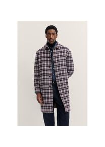 Bugatti, Herren, Langmantel &raquo;Wollmix&laquo; kariert mit Umlegekragen und Modern Fit, 250-grau, 48, 250-grau, Modern Fit f&uuml;r zeitlose, elegante Passform