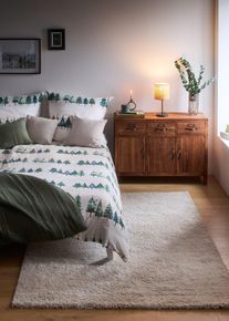 Sengesett med juletrær, hvit, størrelse 135x200 cm, bonprix