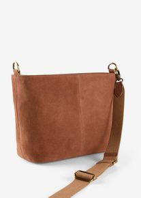 Håndveske i imitert semsket skinn, brun, størrelse 23,5x28 cm, bonprix