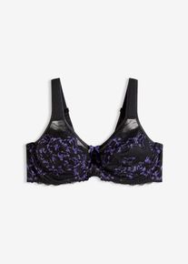 Minimizer-BH med polstrede stropper og delikat blonde, svart, størrelse 75D, bonprix