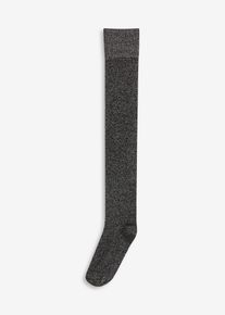 Overknee-strømper med lurex og økologisk bomull, svart, størrelse 35-38, bonprix