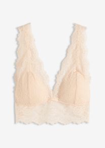 Bralette i tynt blondemateriale, rosa, størrelse 42, bonprix