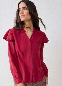 Bluse med silkeandel, rød, størrelse 40, bonprix