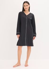 Nattkjole i 100% bomull, svart, størrelse 52/54 (XXL), bonprix