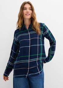 Lang bluse i lett viskose, blå, størrelse 50, bonprix