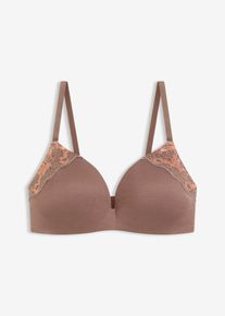 Padded-BH uten bøyle av myk modal, brun, størrelse 80C, bonprix